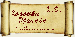 Kosovka Đurčić vizit kartica